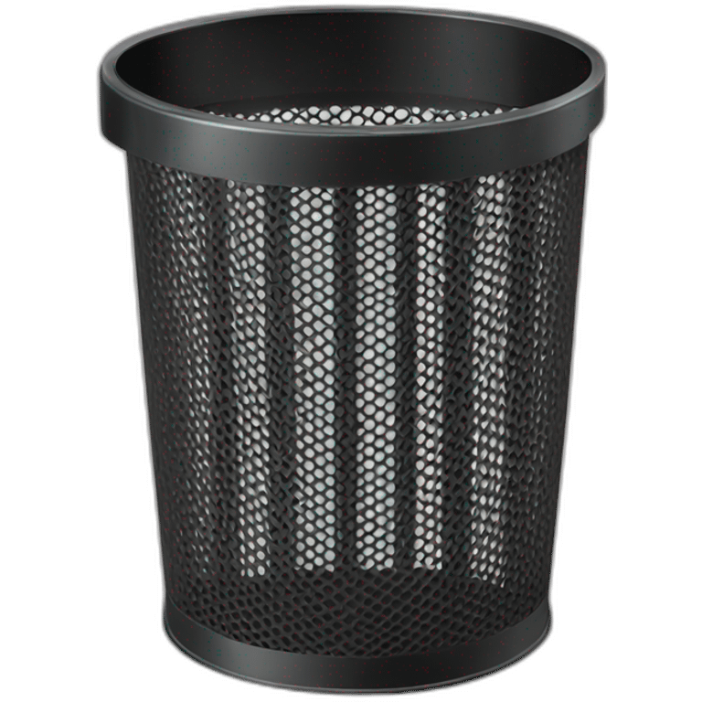 black mesh metal dustbin emoji