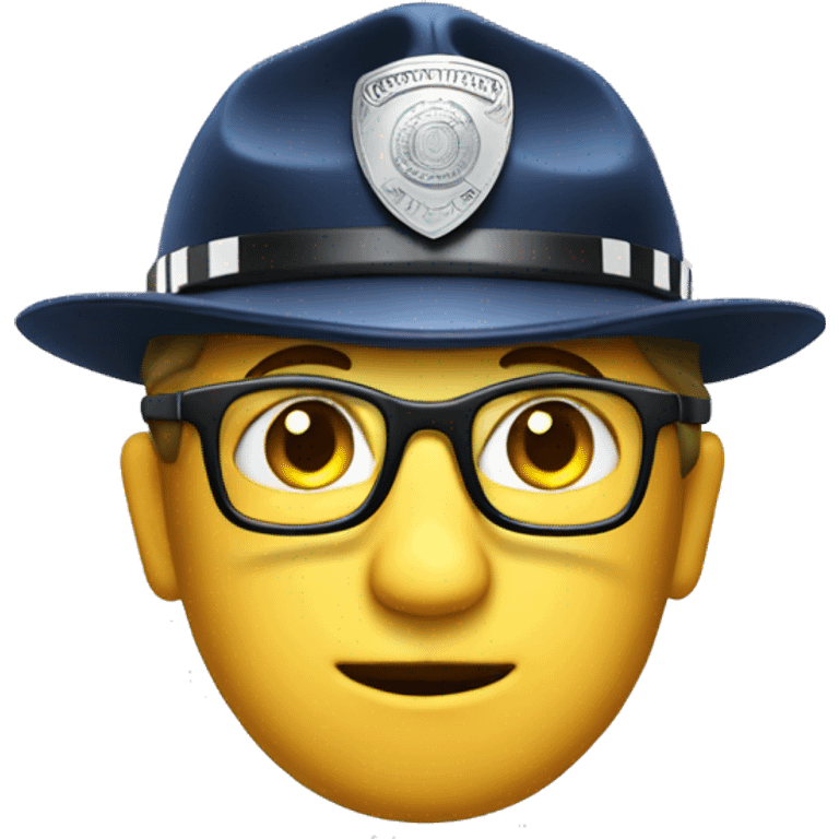 Standard Nerd emoji with a police hat emoji