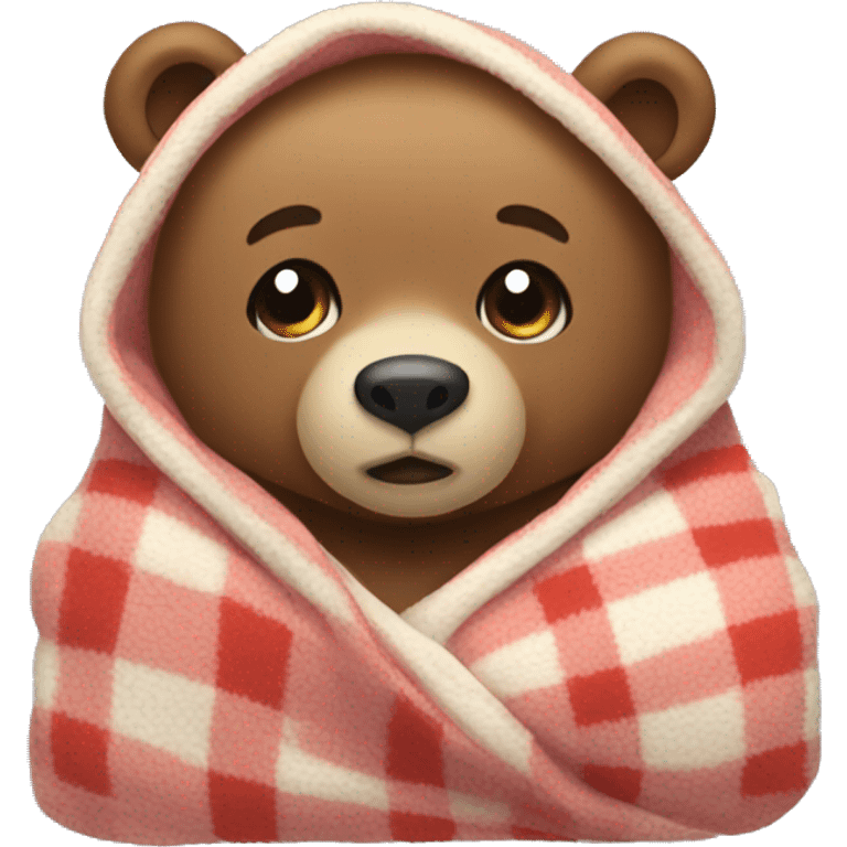 bear cozy in blanket emoji