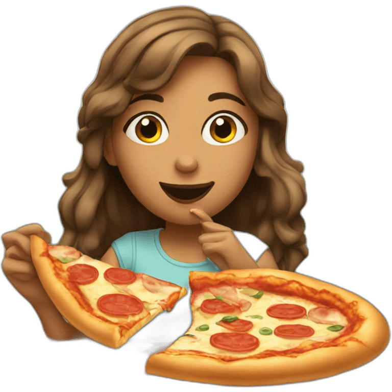 girl eating a pizza emoji