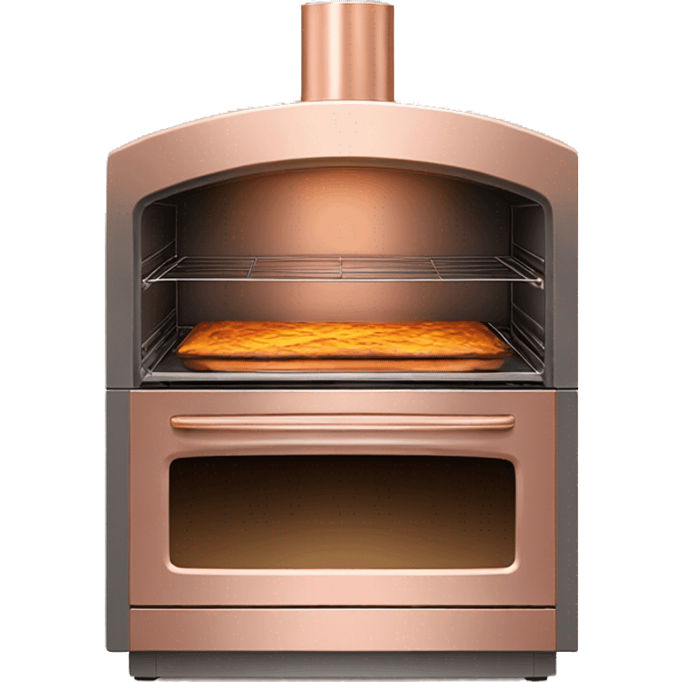 Realistic side view of rose gold oven. emoji