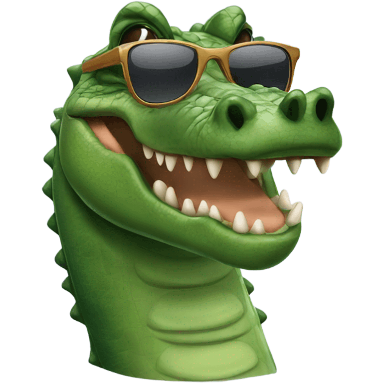 A crocodile wearing sunglasses  emoji