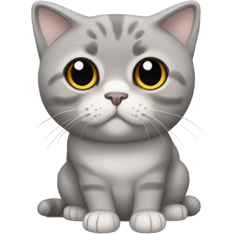 All grey Scottish fold cat emoji