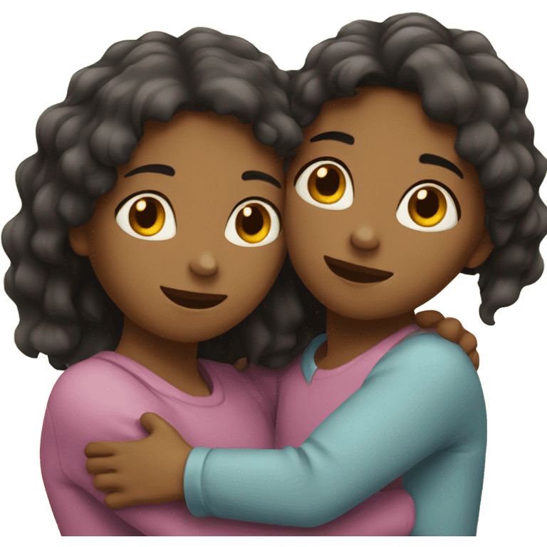 Two girls hugging each other emoji