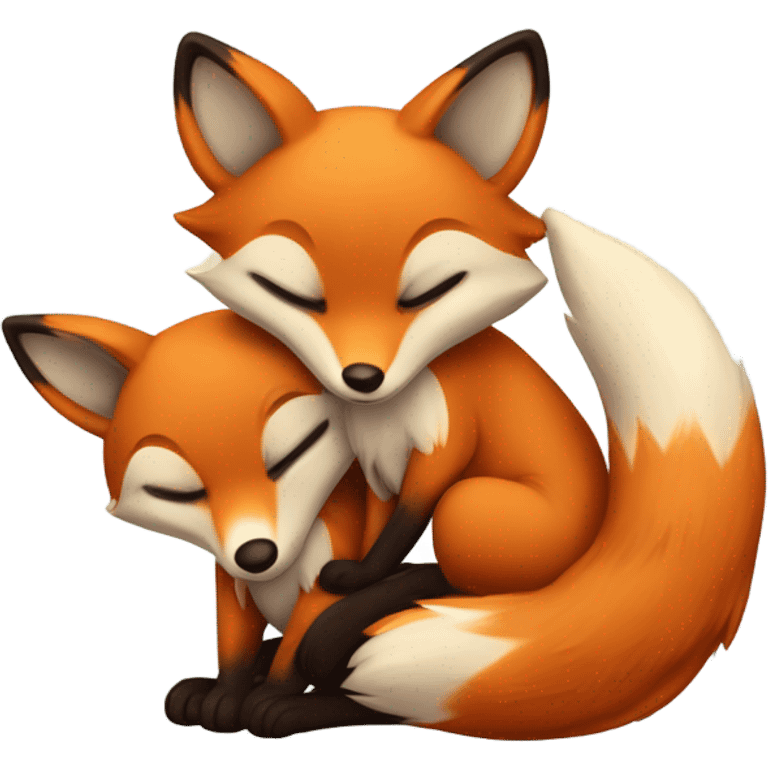 Two foxes in love  emoji