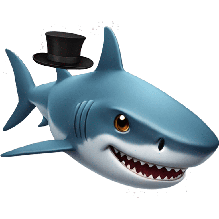 Shark with tophat emoji