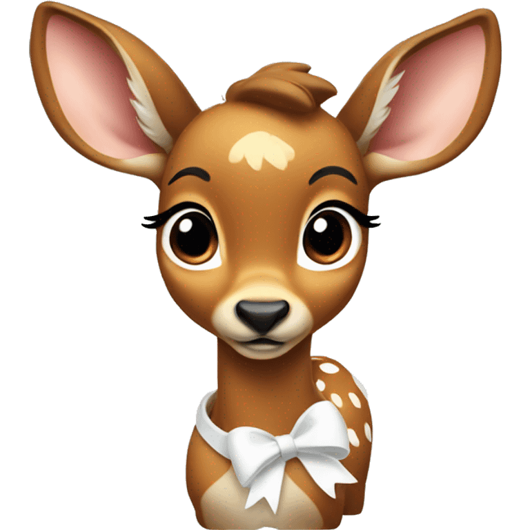 bambi with a white bow emoji