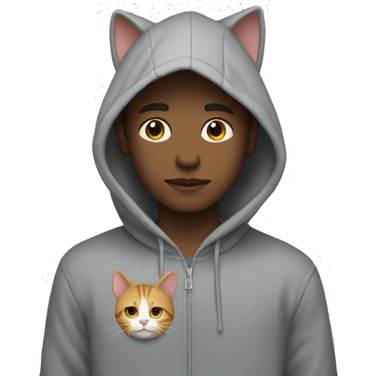 boy with cat in hoodie emoji