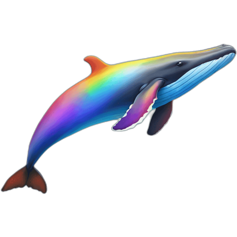 Rainbow color humpback whale emoji