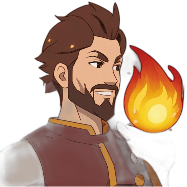 Fire Bender with beard emoji