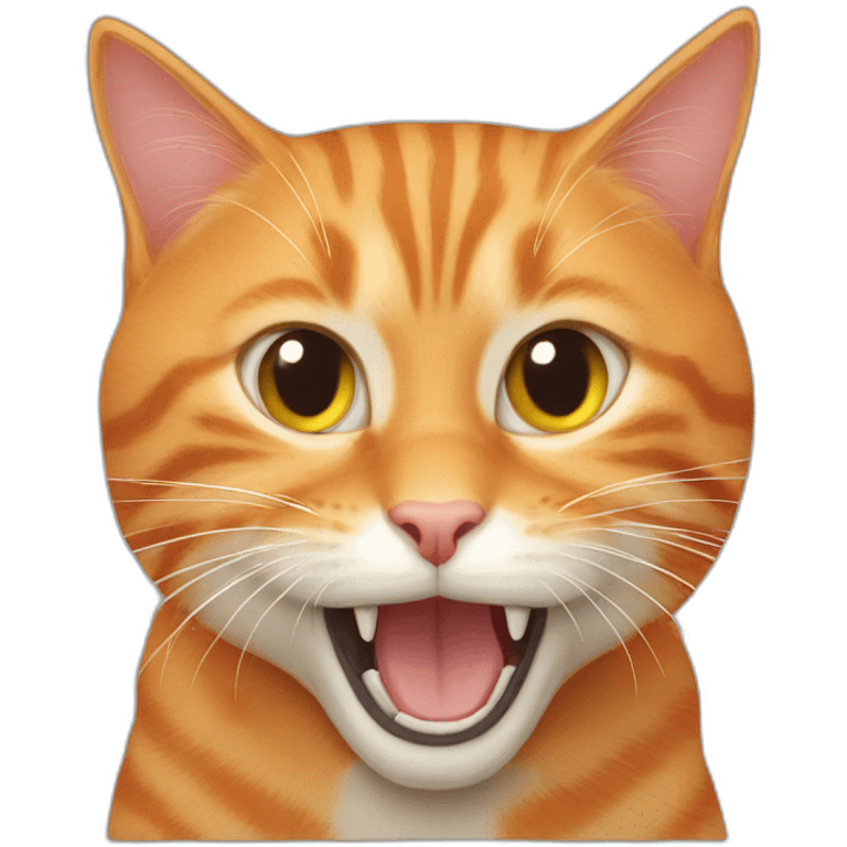 Orange cat biting a tabby cat emoji