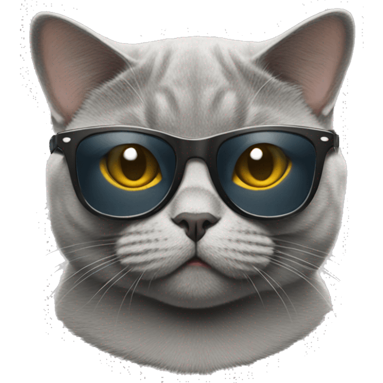 british shorthair cat wearing sunglasses  emoji