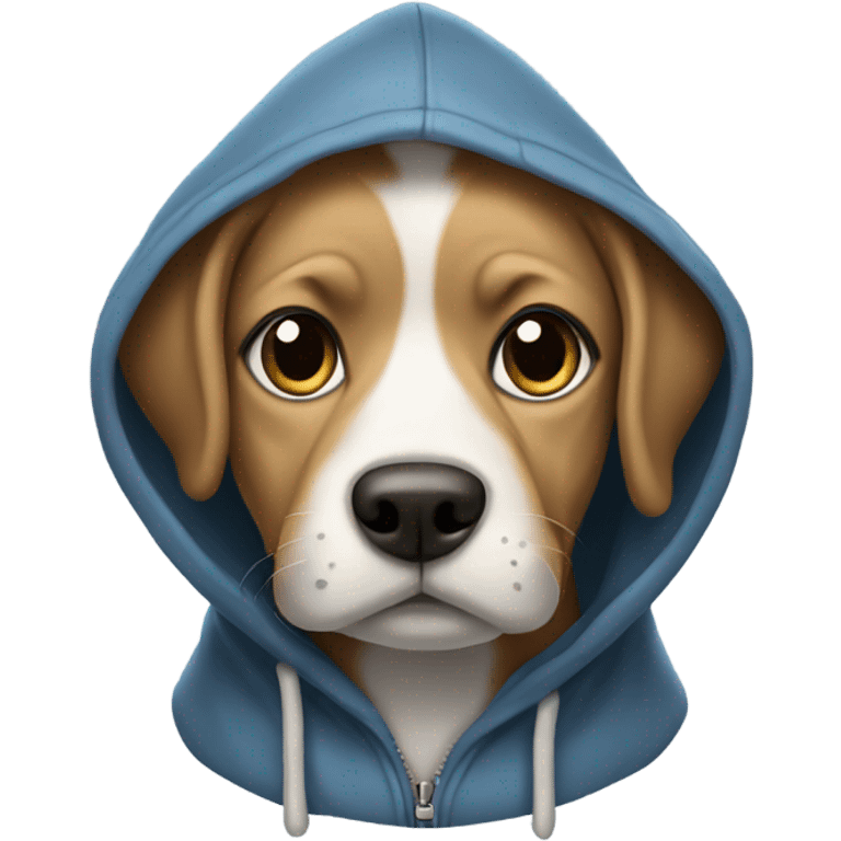 Dog wearing a hoodie emoji