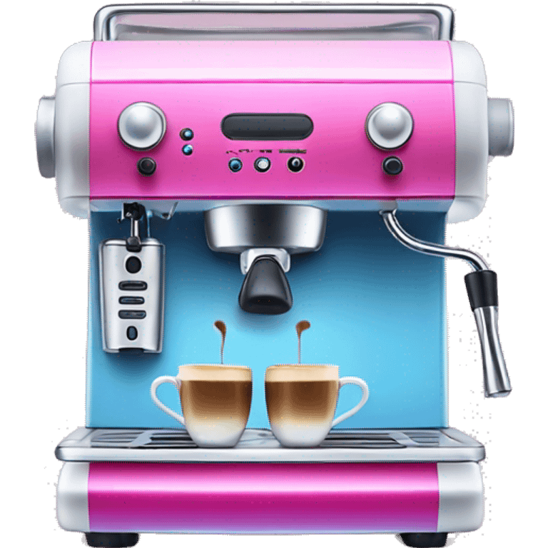 Pink and blue gradient hue espresso machine emoji