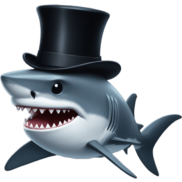 shark with tophat emoji