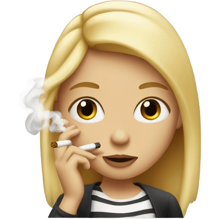 a girl with blonde hair smoking cigarette emoji