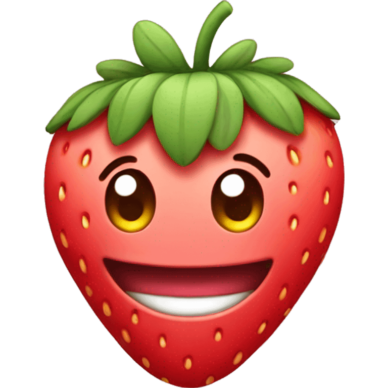 kawaii strawberry smiling emoji