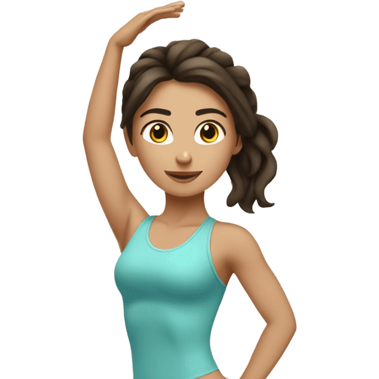 beautiful brunette girl doing pilates emoji