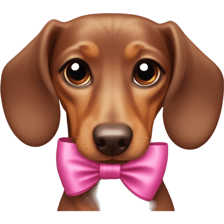 Dachshund dog with pink bows emoji