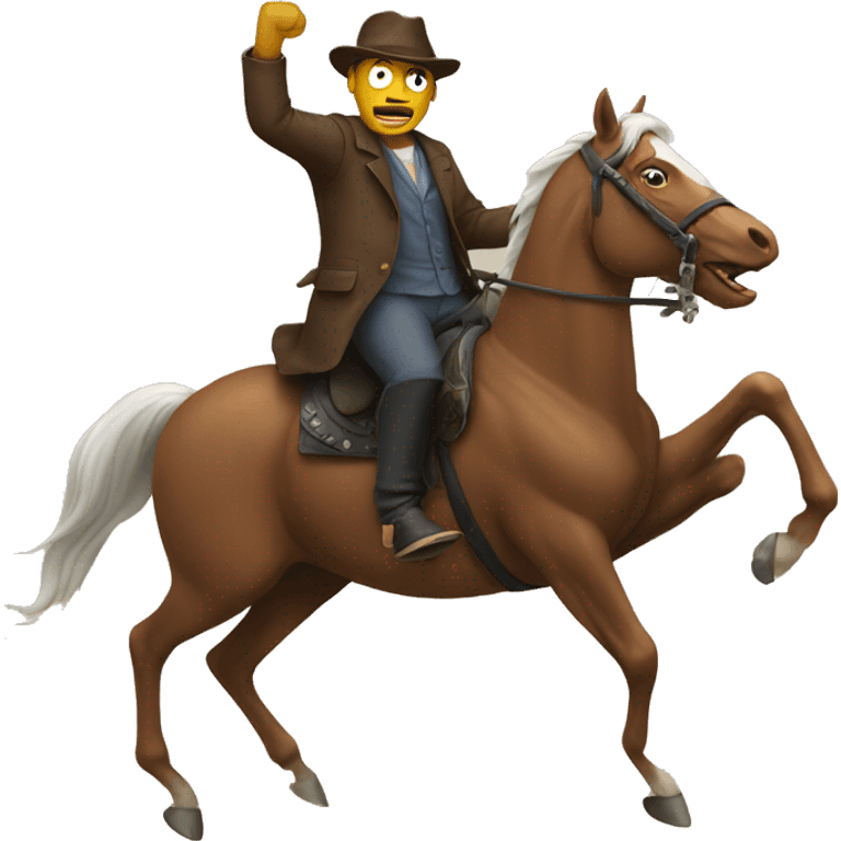 Mad man riding a horse emoji