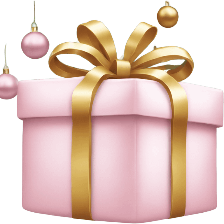 Light pink Christmas gifts under a white Christmas tree  emoji