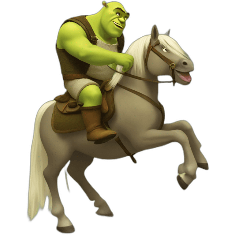 shrek montando un pony emoji