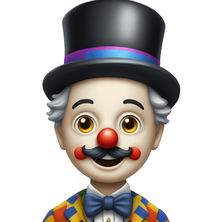 Charlie Chaplin en costume de clown très coloré, il peut aussi jongler. emoji