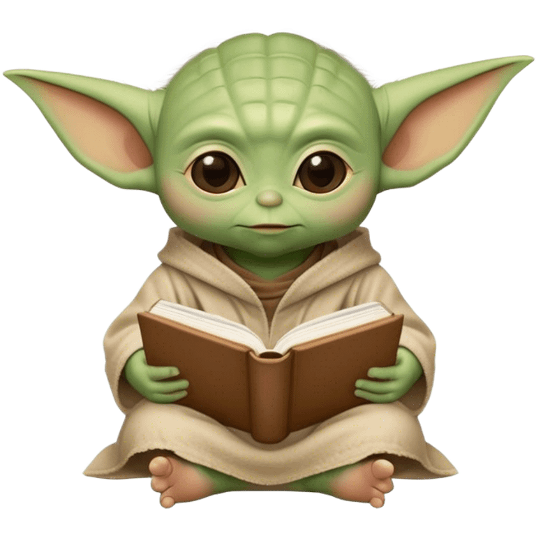 Baby yoda study books emoji