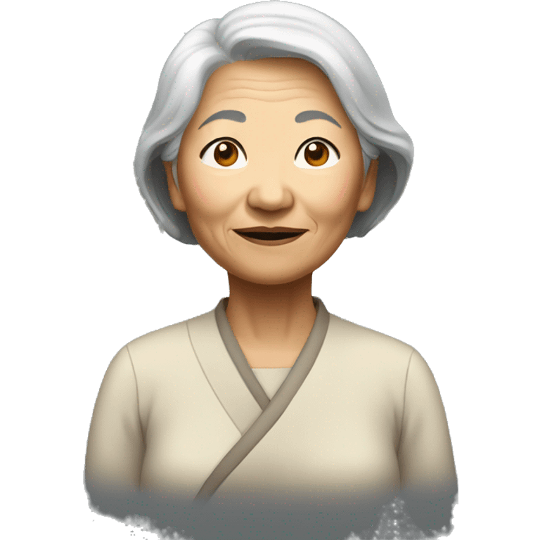 old asian woman standing emoji