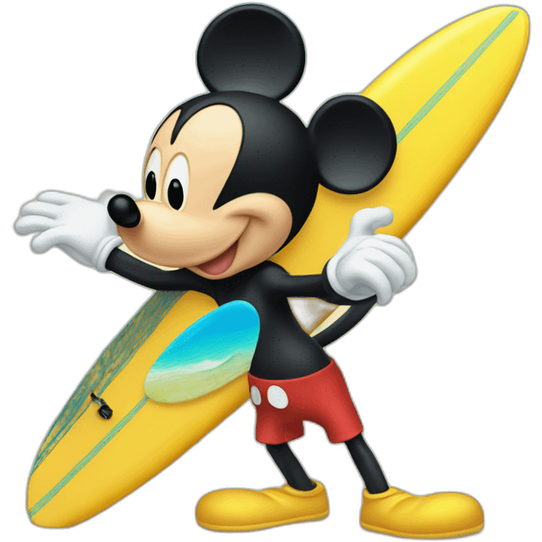 Mickey fait su surf emoji