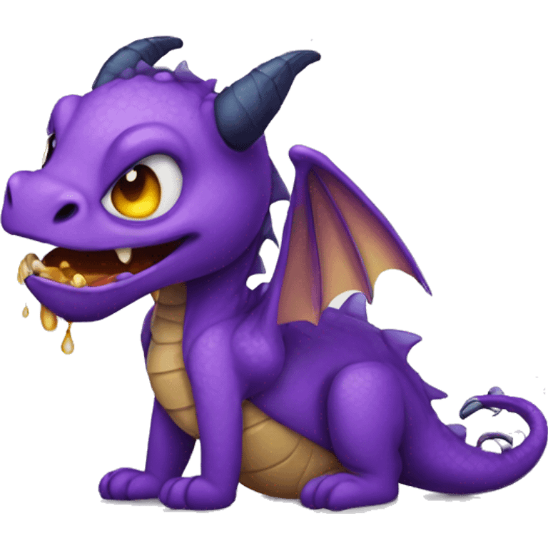 Dragon with purple beeing sad and crying emoji