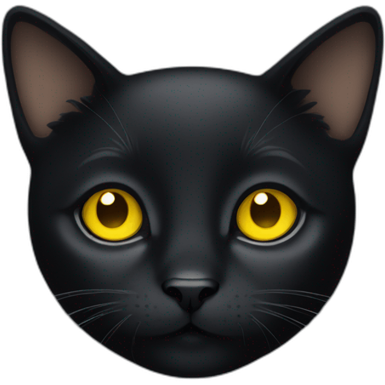 Cute Black cat with yellow eyes  emoji