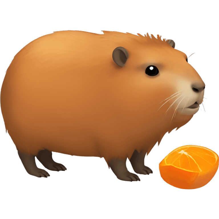 Capybara with orage emoji