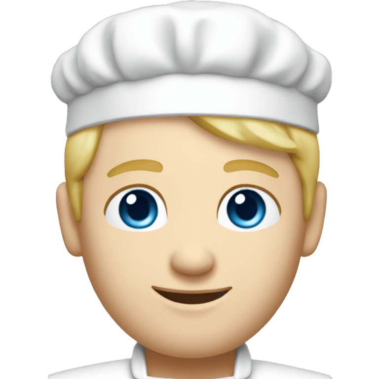 chef blond man with blue eyes and white skin emoji