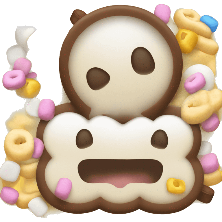 Kakao mit Sahne und Marshmallows mit zwei Händen mit schönen Nägeln und Ringen  emoji