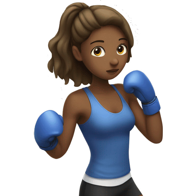 girl boxing with man  emoji