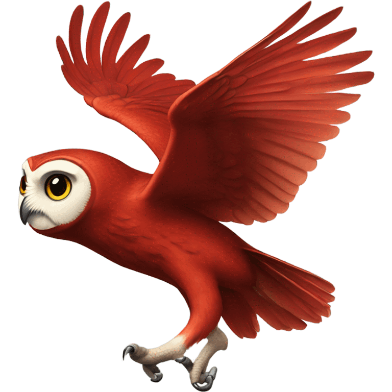 real owl red fly emoji