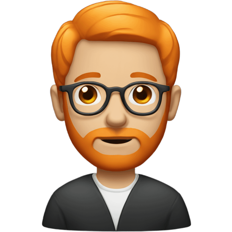 white man with orange beard and short orange hair as he praying and with orange glasses on emoji