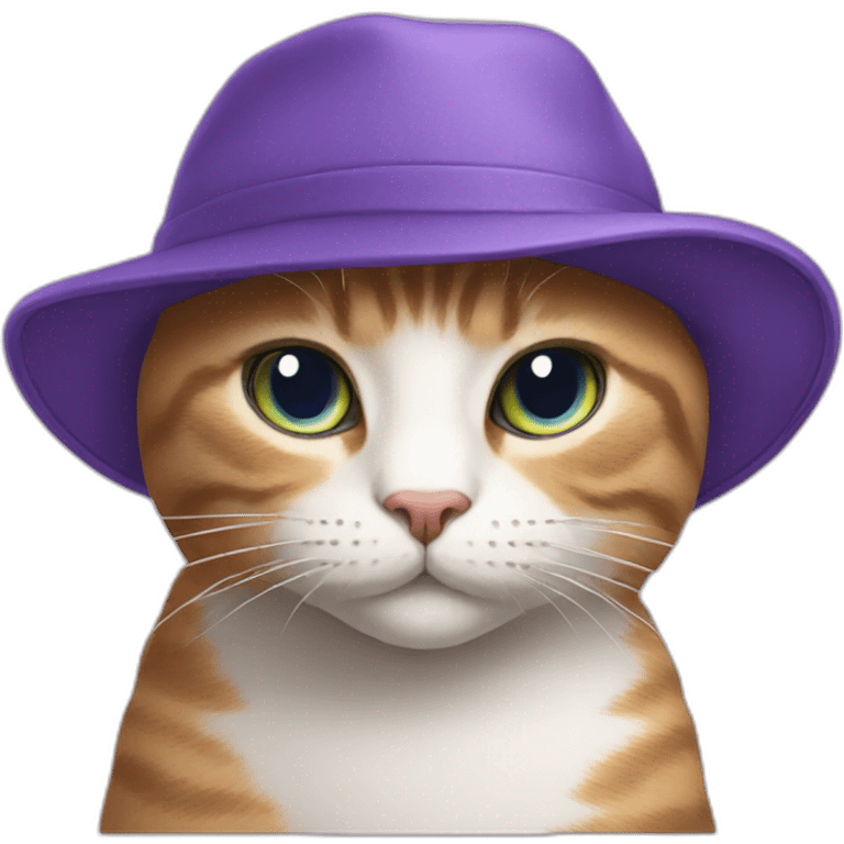 violet cat in a cap emoji