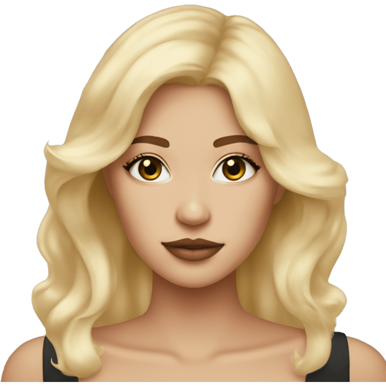 Blonde girl, shin rose , blush and filler lips emoji