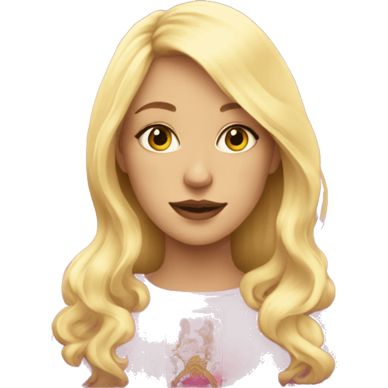 Blonde girl with pink tarot cards emoji