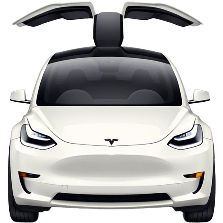 white tesla model y emoji