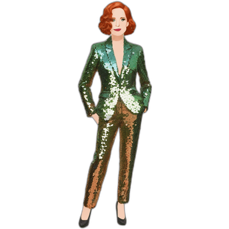 Audrey fleurot pose multicolored sequined suit emoji