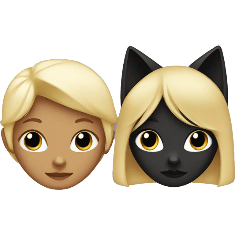 Blonde and black cat emoji