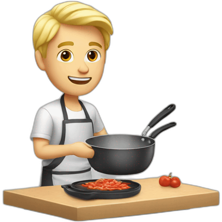 blond man cooking emoji