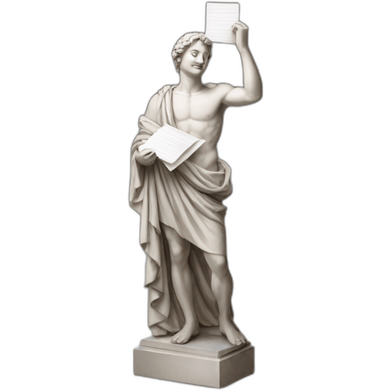 statue holding papers italy emoji