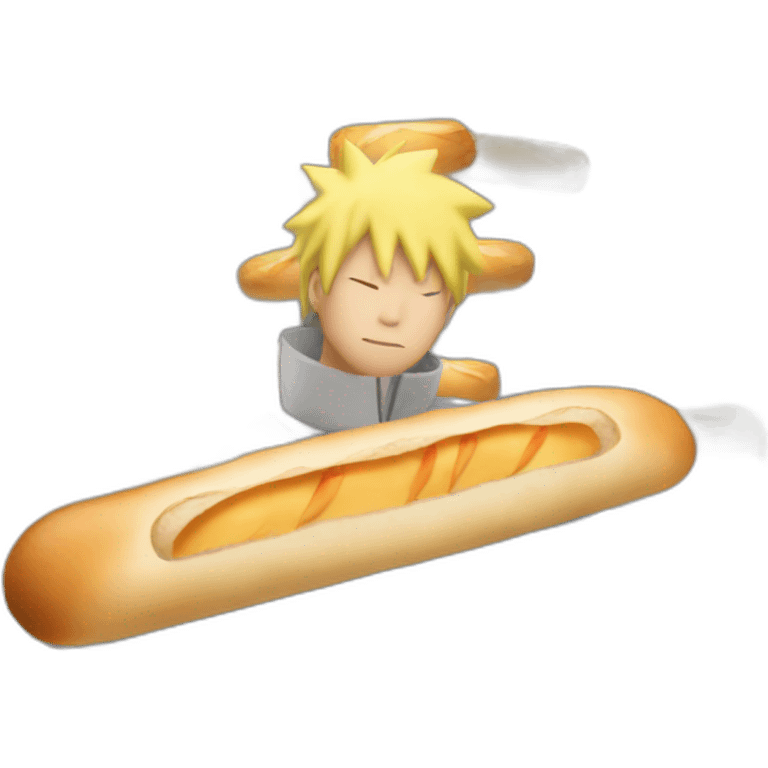 Naruto rating a baguette emoji