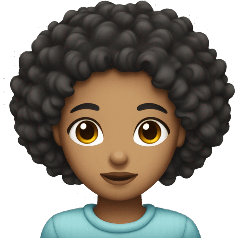 black curly hair girl sleeping emoji