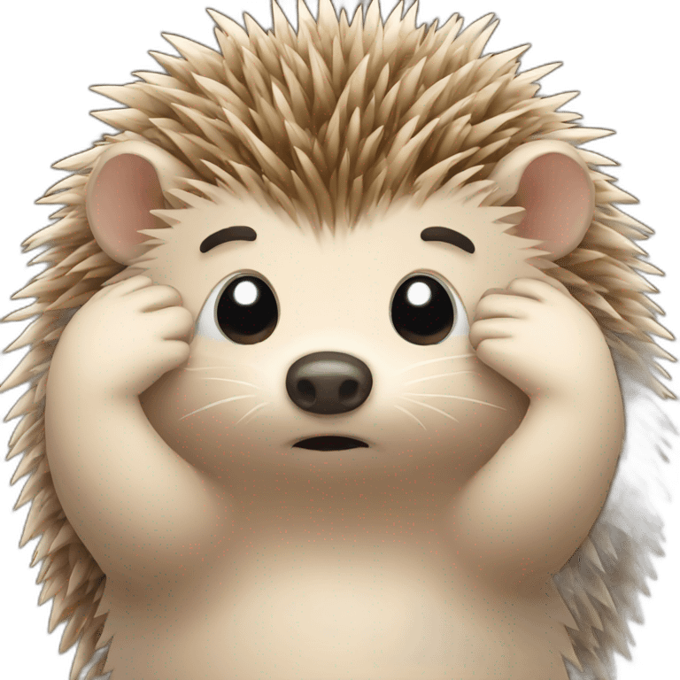 Hedgehog sad facepalm emoji