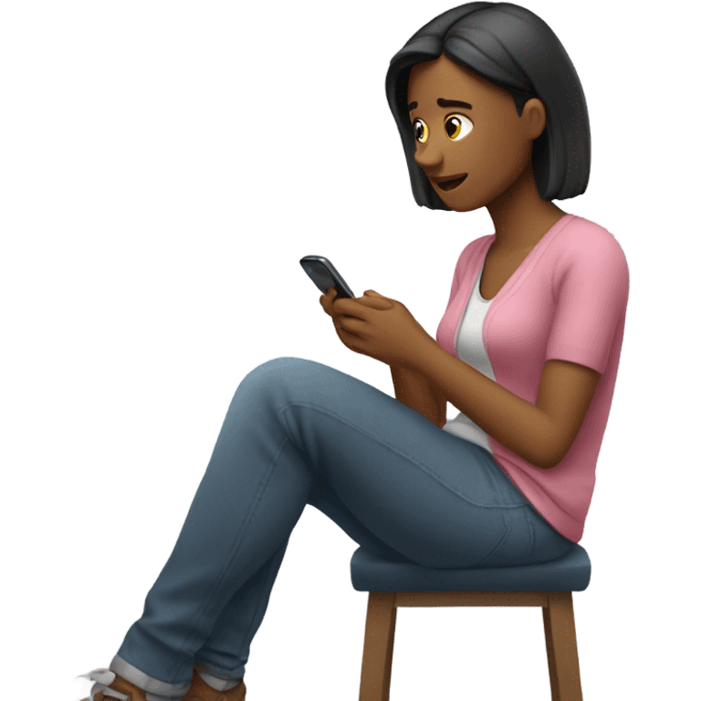 Woman waiting for a text reply  emoji